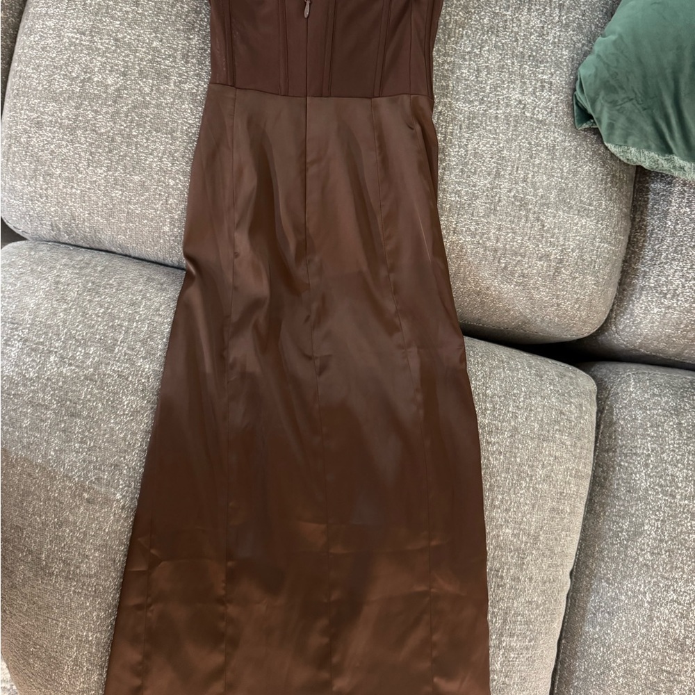Meshki Brown Corset Dress - Picture 4 of 5